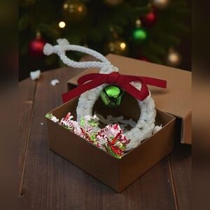 Festive Macreme Wreath Ornament